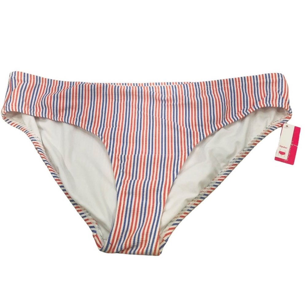 Xhilaration Women's Size 24W/26W Hipster Bikini Swim Bottom Striped New With Tag